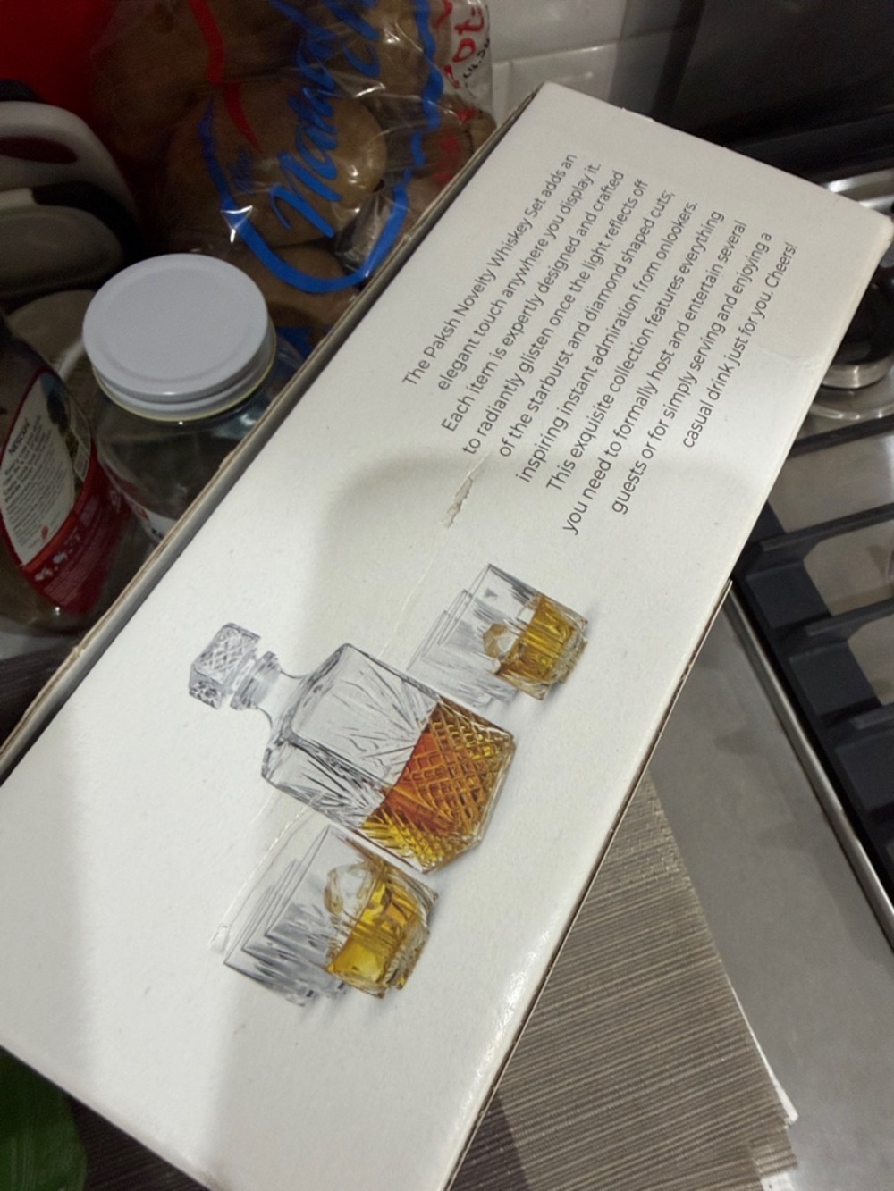 Paksh Italian Crafted Glass Whisky Decanter Set in Clear Crystal - Picture 2 of 4